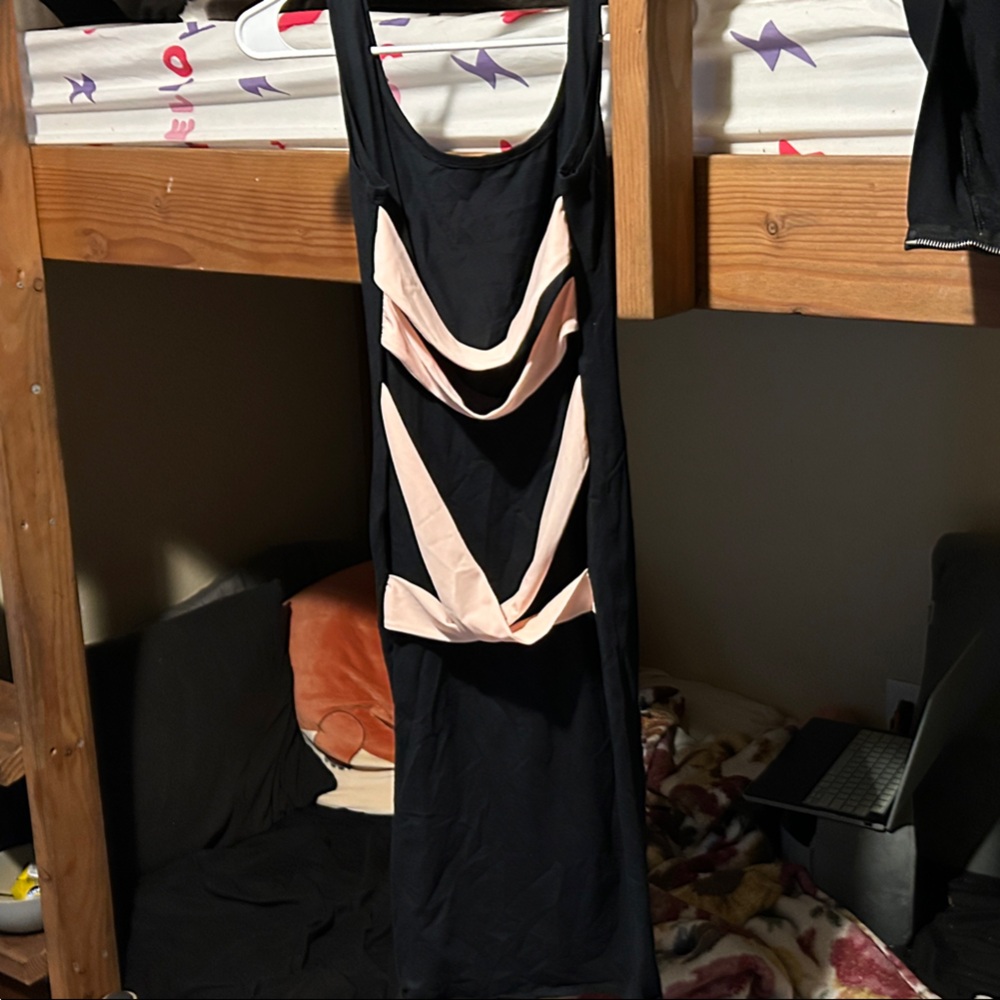 Black and Pink Geometric Tank Top